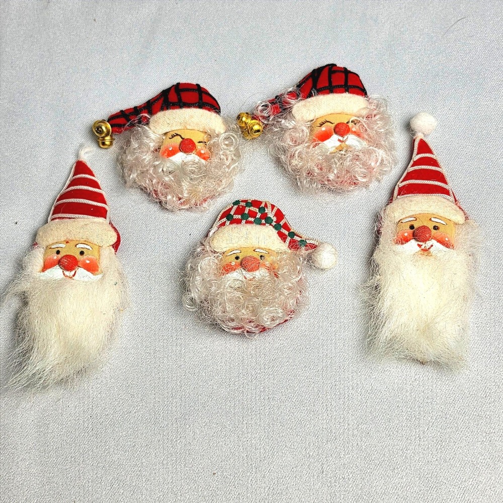 Vintage Santa Claus Refrigerator Magnets Set of 5 Retro 70s 80s Granny-core